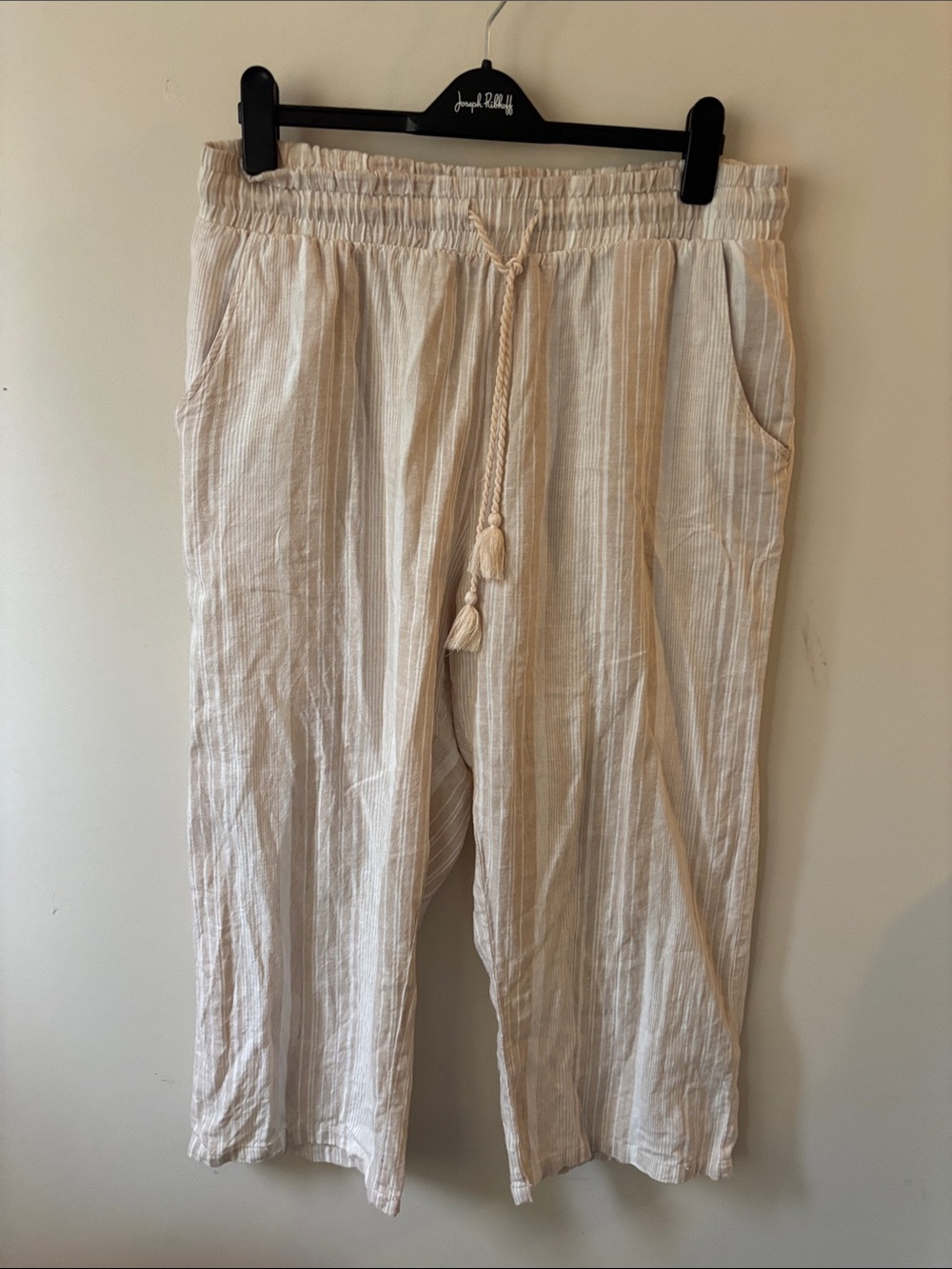 Women’s Cream Wide-Leg Drawstring Joggers